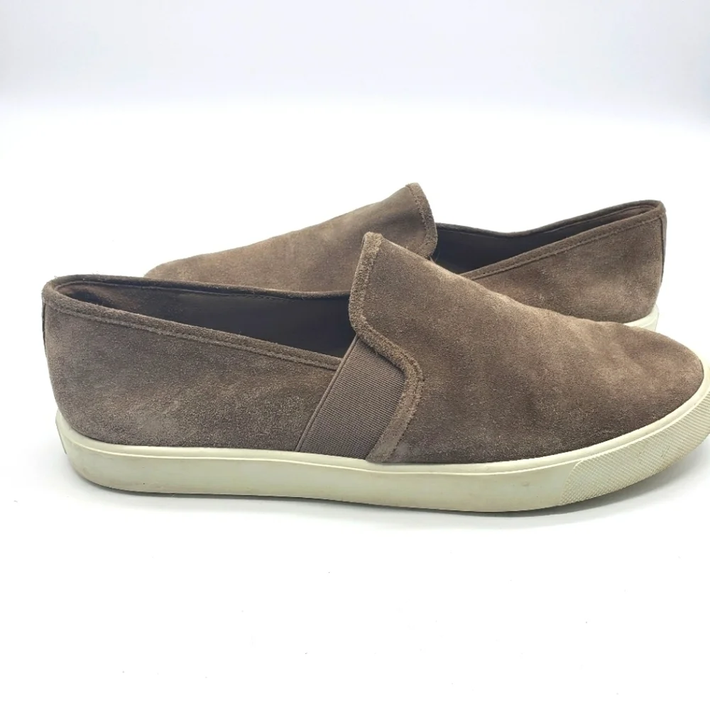 VINCE. Women US 8 EU 38 gray suede slip on loafer sneaker elastic panels Blair